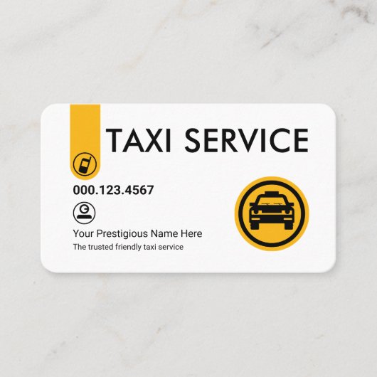 Carte De Visite Minimalist Stylish Yellow Taxi Tab (Devant)