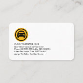 Carte De Visite Minimalist Stylish Yellow Taxi Tab (Dos)