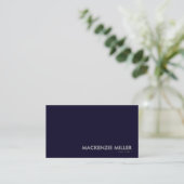 Carte De Visite Minimalist Two-Tone Navy Blue & White (Debout devant)