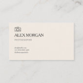 Carte De Visite Minimalist Warm Sand Camera Logo Photographer  (Dos)
