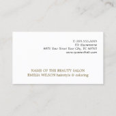 Carte De Visite Minimalist White Antique Gold Black Hair Pin Salon (Dos)