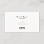 Carte De Visite Minimalist white marble gold signature script (Dos)