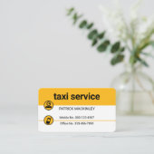Carte De Visite Minimalist Yellow Layer Taxi Lines (Debout devant)
