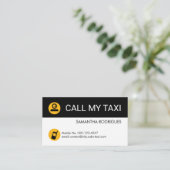 Carte De Visite Minimalist Yellow Taxi Cab Driver (Debout devant)