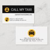 Carte De Visite Minimalist Yellow Taxi Cab Driver (Devant / Derrière)