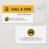Carte De Visite Minimalist Yellow Taxi Cab Layers (Devant / Derrière)