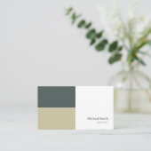 Carte De Visite minimalista bloques geométricos verde elegante (Debout devant)