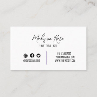 Carte de visite minimaliste