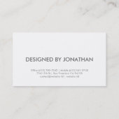 Carte de visite minimaliste (Dos)