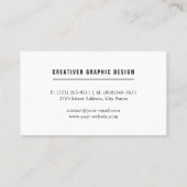 Carte De Visite Minimaliste (Dos)