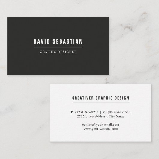 Carte De Visite Minimaliste (Devant / Derrière)