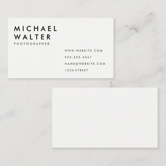 Carte De Visite Minimaliste (Devant / Derrière)