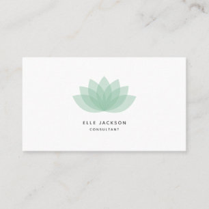 Carte de visite minimaliste à fleurs vertes