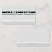 Carte De Visite Minimaliste à rayures fines modernes (Devant / Derrière)