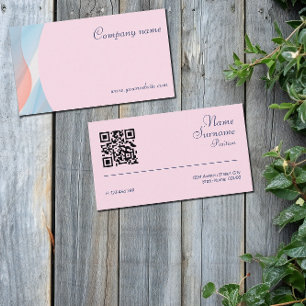 Carte de visite minimaliste abstraite avec QR code