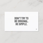 CARTE DE VISITE minimaliste ART (Dos)