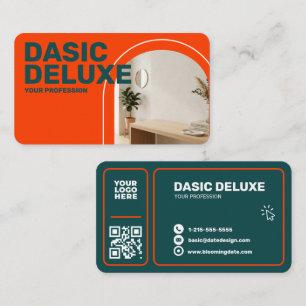 Carte de visite minimaliste avec logo et code QR