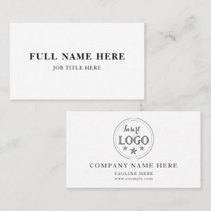 Carte de visite minimaliste avec nom, titre et log