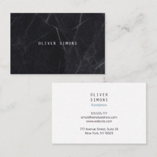 Carte de visite minimaliste avec texture de marbre