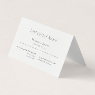 Carte De Visite Minimaliste Avocat de droit Bureau d'avocat simple
