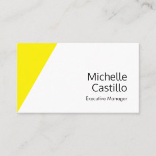 Carte De Visite Minimaliste blanc jaune clair simple
