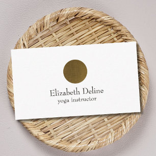 Carte De Visite Minimaliste blanc pur Faux de cuivre Cercle Yoga