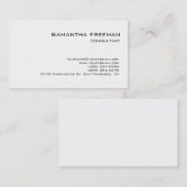 Carte De Visite Minimaliste blanc pur traditionnel (Devant / Derrière)