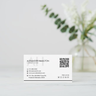 Carte De Visite Minimaliste, Blanc, Simple, Professionnel, Boho,