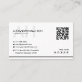 Carte De Visite Minimaliste, Blanc, Simple, Professionnel, Boho, (Devant)