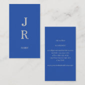Carte de visite minimaliste bleu et gris (Devant / Derrière)