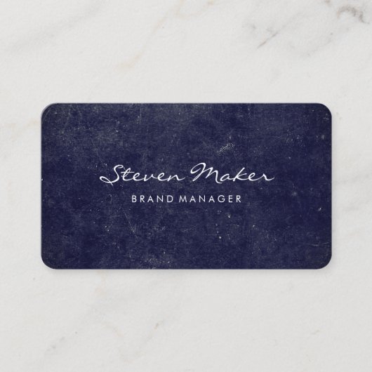 Carte De Visite Minimaliste Bleu Grunge (Devant)
