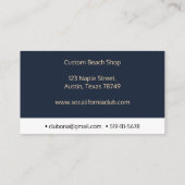 Carte de visite minimaliste bleu marine (Dos)