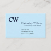 Carte de visite minimaliste bleu professionnel (Dos)