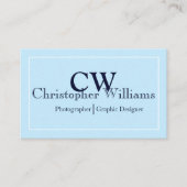 Carte de visite minimaliste bleu professionnel (Devant)