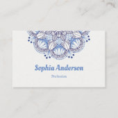 Carte De Visite Minimaliste Boho Blue Mandala Professional (Devant)