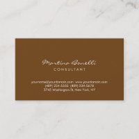 Carte de visite minimaliste Brown sépia