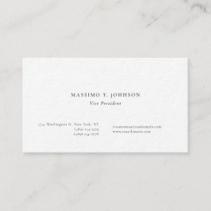 Carte De Visite Minimaliste Classique Luxe Épais Plain