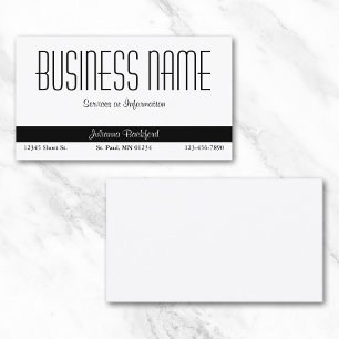 Carte De Visite Minimaliste Classique Noir et Blanc