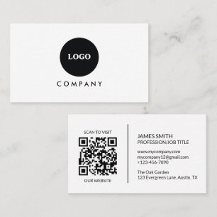 Carte de visite minimaliste Code QR