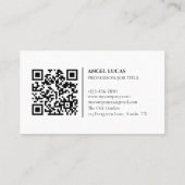 Carte de visite minimaliste | Code QR (Dos)