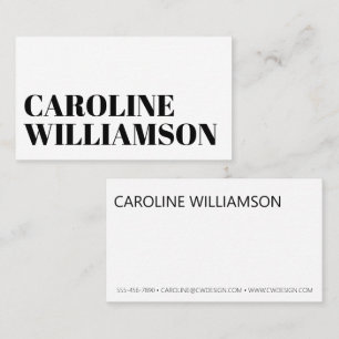 Carte de visite minimaliste contemporaine en noir