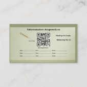Carte de visite minimaliste d'acupuncture élément (Dos)