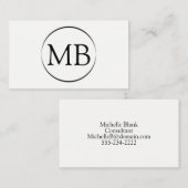 Carte de visite minimaliste de cercle (Devant / Derrière)