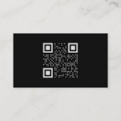Carte de visite minimaliste de code QR noir (Devant)