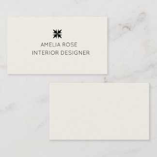 Carte de visite minimaliste de concepteur d'intéri