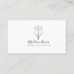 Carte de visite minimaliste de designer de tulipe