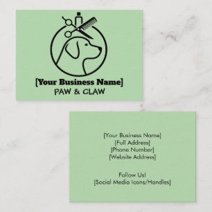 Carte de visite minimaliste de l'éleveur de chiens