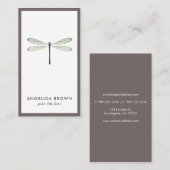 Carte de visite minimaliste de libellule (Devant / Derrière)