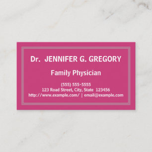 Carte de visite minimaliste de médecin de famille
