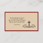 Carte de visite minimaliste de pasteur (Dos)